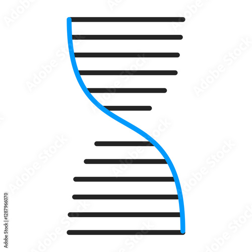 DNA line icon vector isolated. DNA, helix shape. Concept of science and biology. Human molecule.