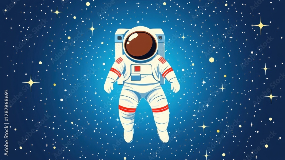 Fototapeta premium Exploring the Wonders of Space with an Astronaut in the Stars