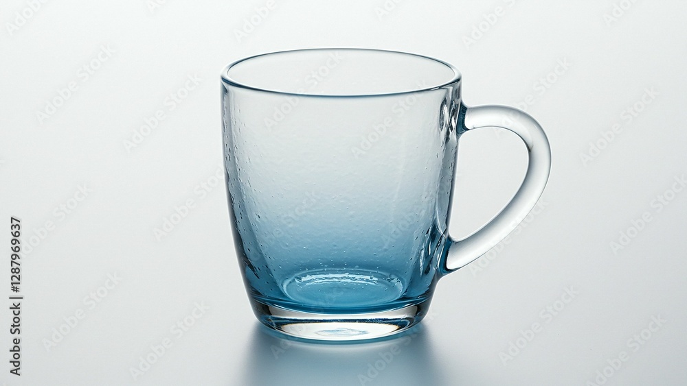 Elegant blue gradient glass mug with texture Elegant blue gradient glass mug with texture