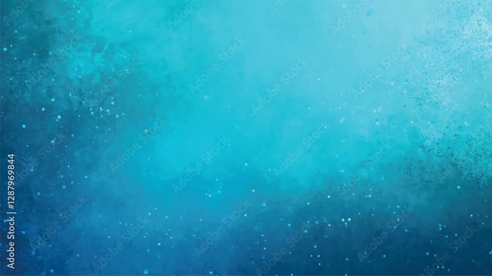 Obraz premium Abstract digital artwork with a serene gradient background of blue and turquoise with star-like specks