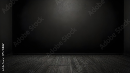 Plain Solid absolutely Black colour background empty space for background of studio room and display ad or product or website template Genrative Ai