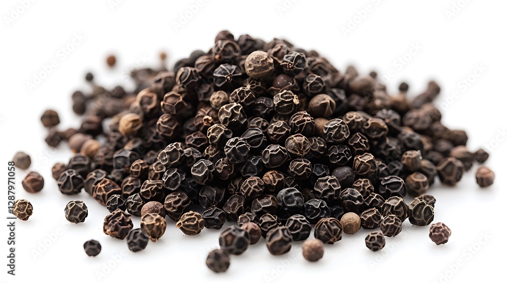 Aromatic Black Peppercorns: Culinary Spice Close-Up Aromatic Black Peppercorns: Culinary Spice Close-Up