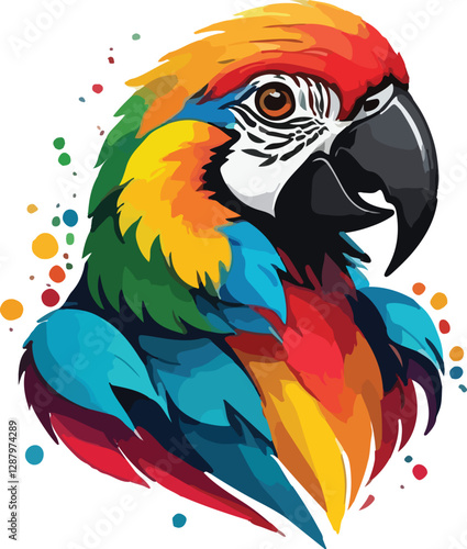 Colorful Parrot Head vector design, Parrot Illustration vector design