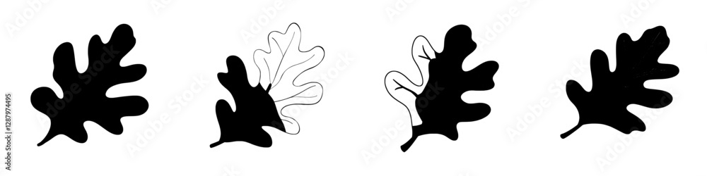 A modern icon representing an autumn oak leaf is depicted as a cartoon of fallen foliage, showcasing a dry tree leaf with orange and brown hues, serving as a design element, an isolated natural A modern icon representing an autumn oak leaf is depicted as a cartoon of fallen foliage, showcasing a dry tree leaf with orange and brown hues, serving as a design element, an isolated natural