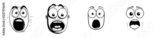 A modern cartoon face with angry eyes and an open yelling mouth, showcasing fury, is depicted in a comic style with a scowling facial expression on a plain white background