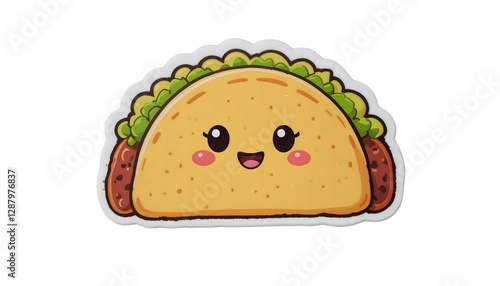 Cute Taco Cartoon Illustration - Kawaii