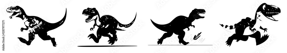 Obraz premium A cartoon character depicting a Velociraptor dinosaur, a prehistoric animal and ancient wildlife creature often studied in paleontology, is a Jurassic era monster and an extinct reptile predator now