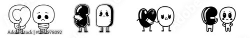 A cartoon representation of kidneys is depicted as an unhappy organ, symbolizing an unhealthy human body part in a contemporary setting, with the kidneys displaying a sad face and a medical patch