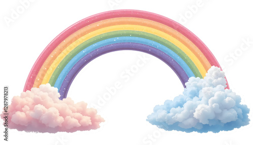Pastel Rainbow Clouds Illustration - Pastel colors
