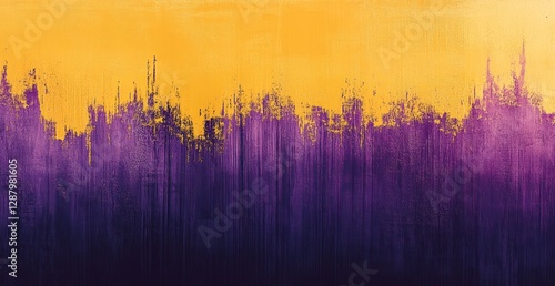 Abstract Purple and Gold Hues: A Textured Masterpiece