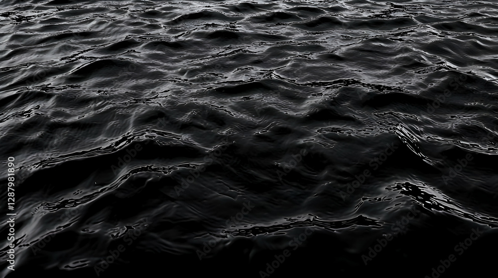Dark Water Surface Texture: Black Ocean Waves at Night Dark Water Surface Texture: Black Ocean Waves at Night