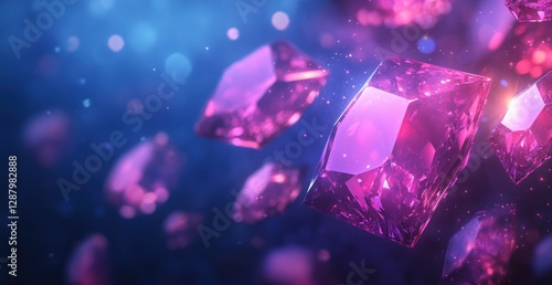 Floating Pink Diamonds: A Dazzling Digital Art Piece