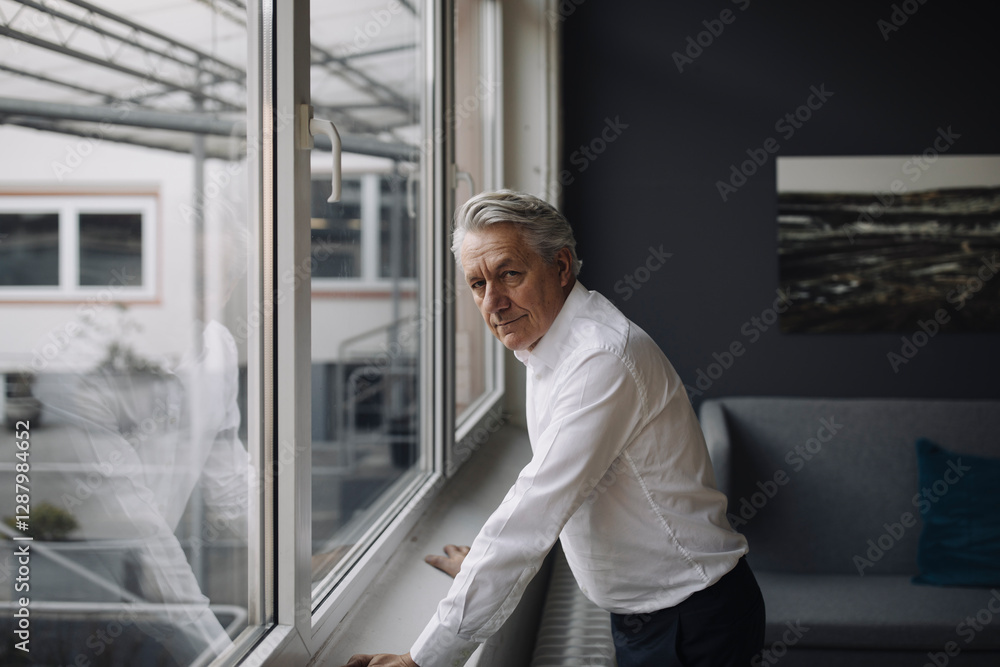 Portrait of a senior businessman at the window Portrait of a senior businessman at the window