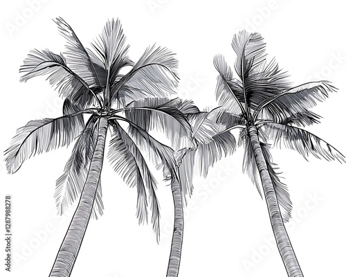 Two palm trees, stylized graphic
