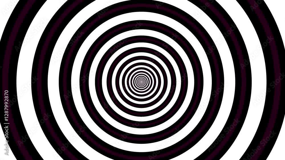 hypnotic black and white spiral illusion background