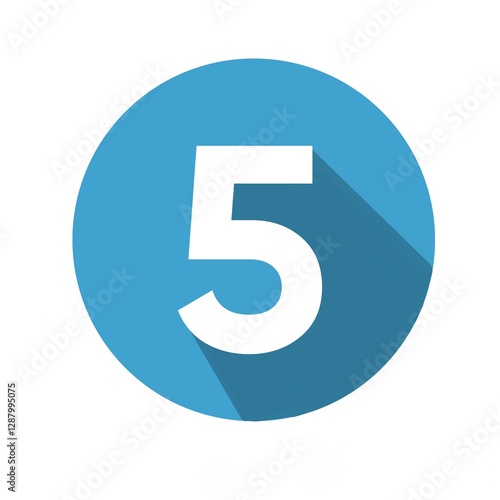 Free Download number 5 in blue - GFXLoad