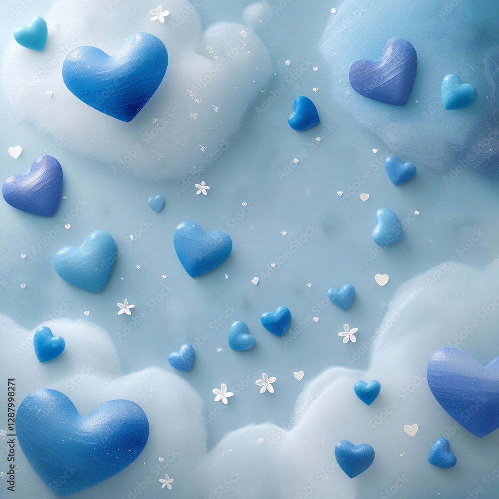 Naklejka premium blue heart background