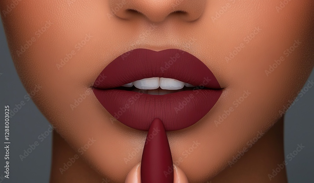 Fototapeta premium The beautiful girl, a model woman, has a red shellac manicure on her nails and embodies cosmetics, beauty, and makeup