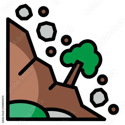 Landslide  Icon Element For Design