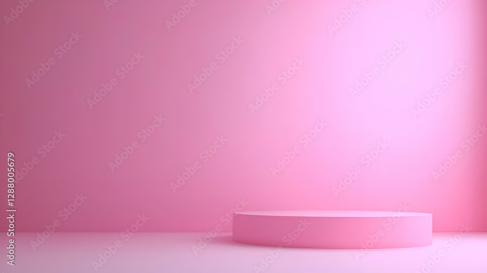 Pink Minimalist Product Display Platform on Soft Pink Background Pink Minimalist Product Display Platform on Soft Pink Background