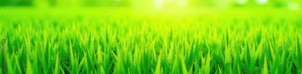 Vibrant green rectangular grass field, sunny day , template, botany Vibrant green rectangular grass field, sunny day , template, botany