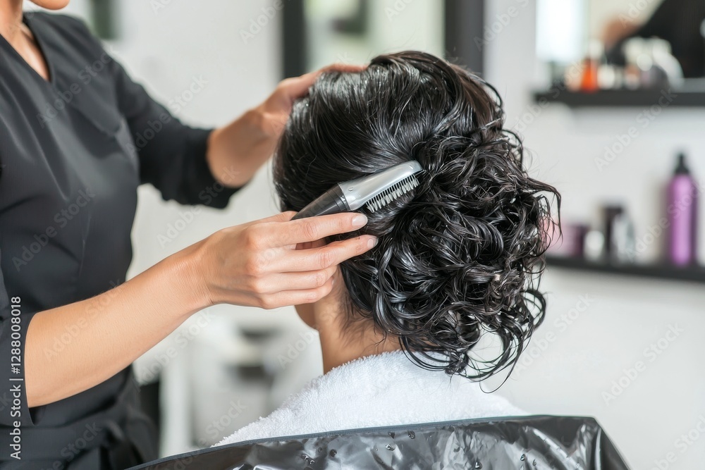 Naklejka premium Young woman undergoes a rejuvenating facial at a beauty spa
