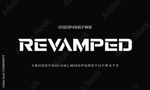 Revamped vector font alphabet with numbers