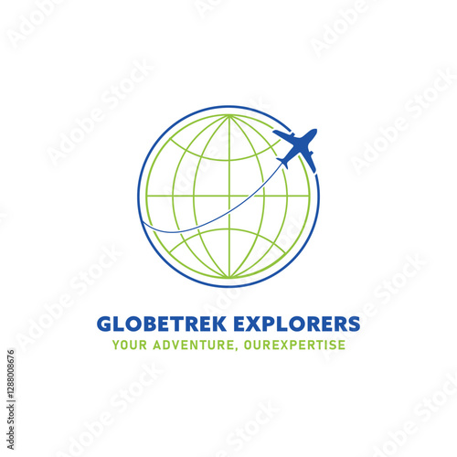 Earth Themed Logo Representing Sustainability and Nature, Globe trek Explorers Logo Icon Vector Design