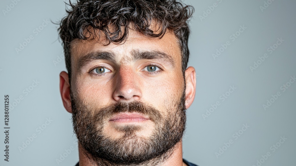 Close-up portrait of man with serious expression. Use Stock photo for person Close-up portrait of man with serious expression. Use Stock photo for person