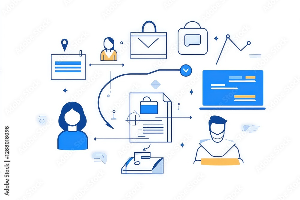 A dynamic vector illustration showing a roadmap of an internship, from application to full-time job placement. A dynamic vector illustration showing a roadmap of an internship, from application to full-time job placement.