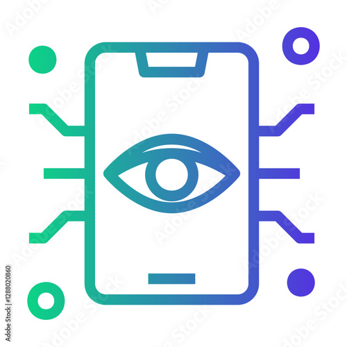 eye scanner Line Gradient Icon