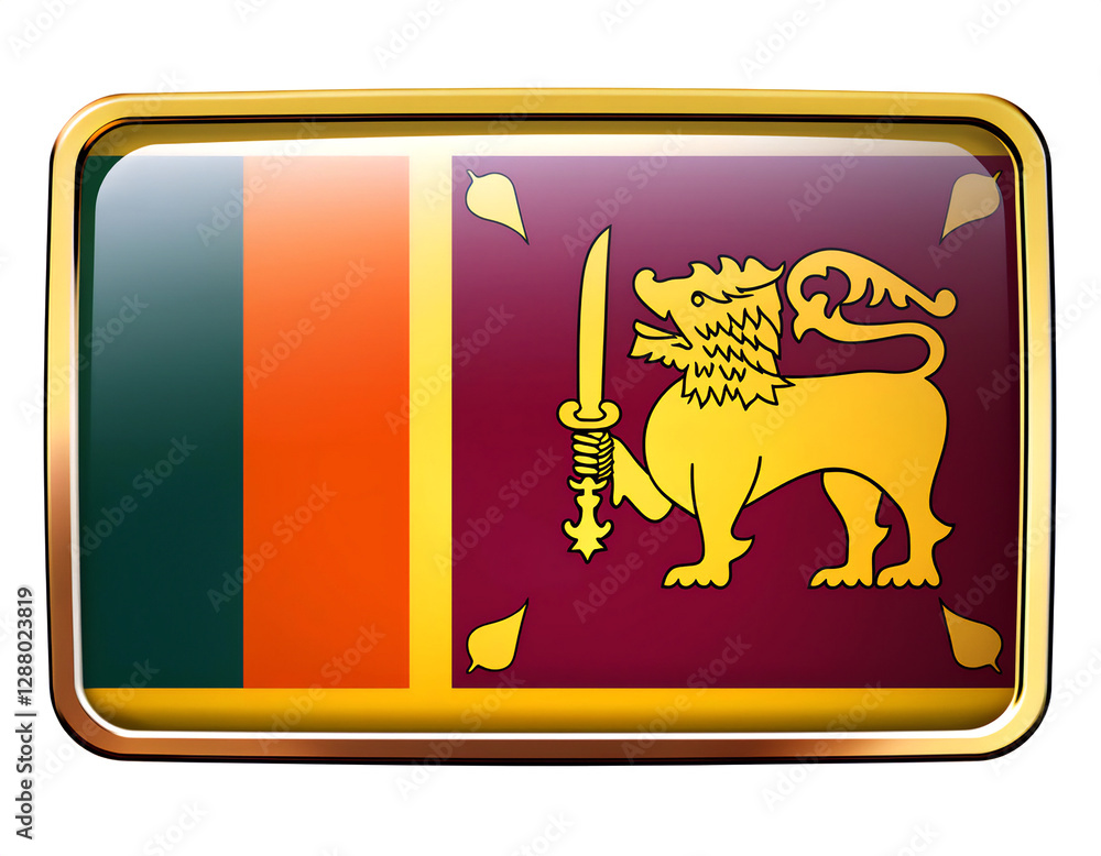 スリランカの国旗のブローチ。白背景。(Sri Lanka flag brooch on white background.)
スリランカの国旗のブローチ。白背景。(Sri Lanka flag brooch on white background.)