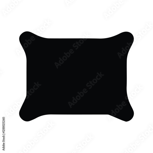 Pillow Icon. Illustration of a soft and comfortable pillow. Bedroom Decoration. Pillow Viewed From the Front.