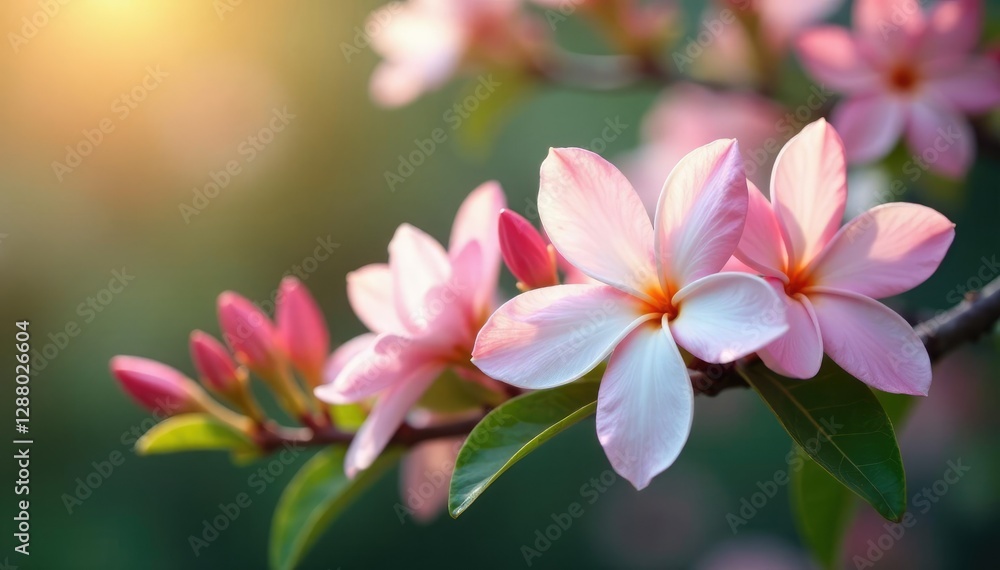 Soft pink and white jasmine flowers swaying gently, flowering plants, blooming flowers Soft pink and white jasmine flowers swaying gently, flowering plants, blooming flowers