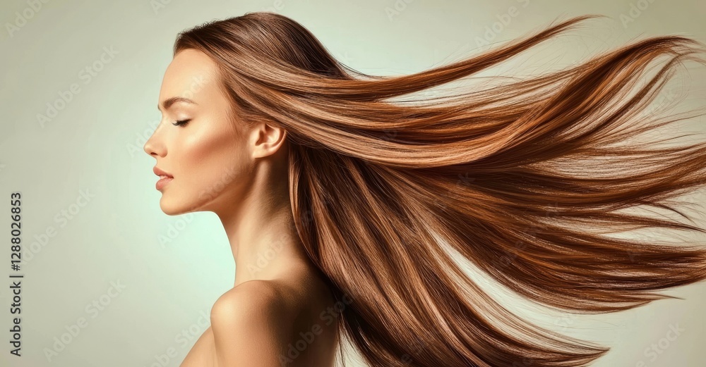 The stunning woman's straight and shiny long hair is a perfect example of the effectiveness of keratin straightening, along with proper care and spa procedures for a beautiful smooth look The stunning woman's straight and shiny long hair is a perfect example of the effectiveness of keratin straightening, along with proper care and spa procedures for a beautiful smooth look