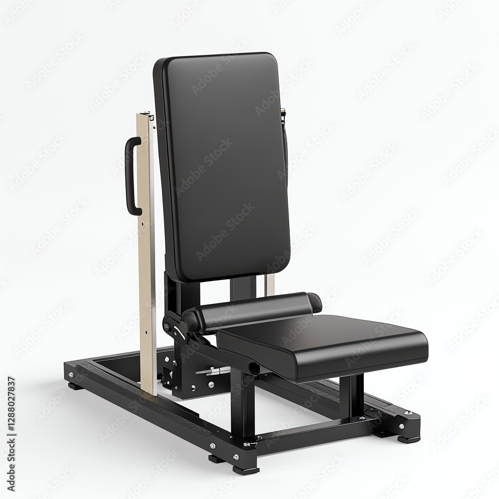 A sturdy, adjustable exercise bench designed for strength training, featuring a padded seat and backrest for comfort. A sturdy, adjustable exercise bench designed for strength training, featuring a padded seat and backrest for comfort.