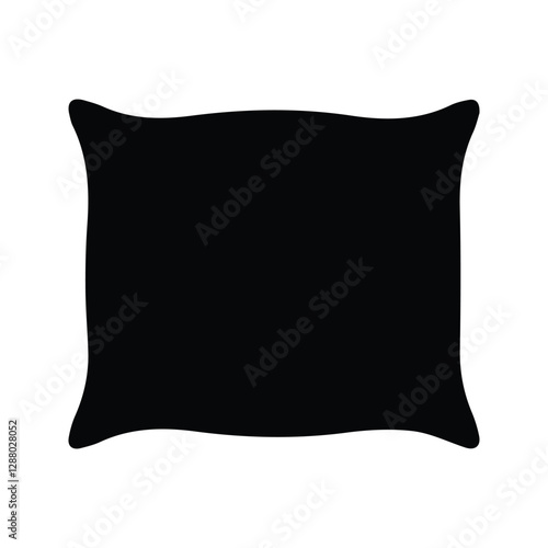 Pillow Icon. Illustration of a soft and comfortable pillow. Bedroom Decoration. Pillow Viewed From the Front.