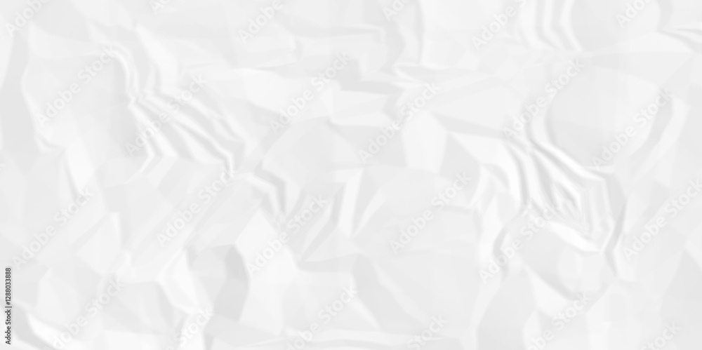 Fototapeta premium White crumpled paper texture . White wrinkled paper texture. White paper texture . White crumpled and top view textures can be used for background of text or any contents .