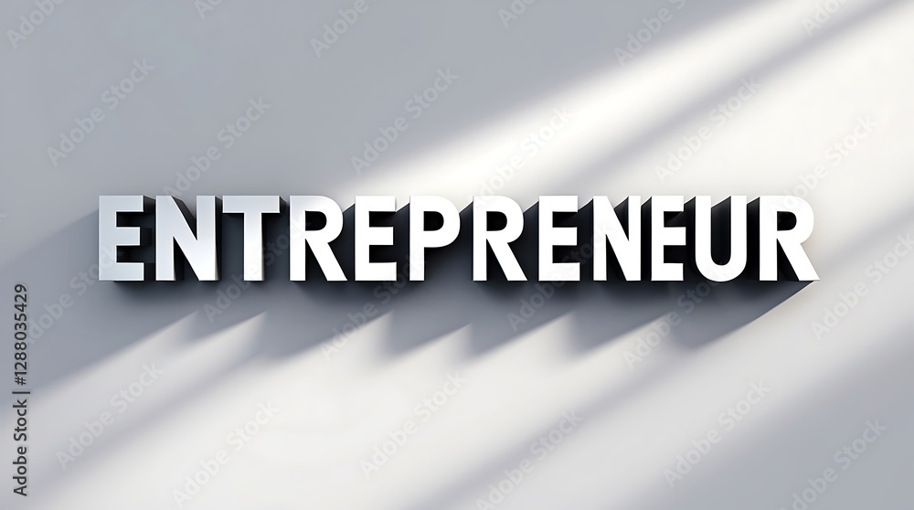 Modern typography showcasing the word entrepreneur with dynamic lighting effects Modern typography showcasing the word entrepreneur with dynamic lighting effects