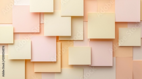 Wallpaper Mural Abstract geometric background with layered pastel squares creating depth and texture in soft tones. Torontodigital.ca