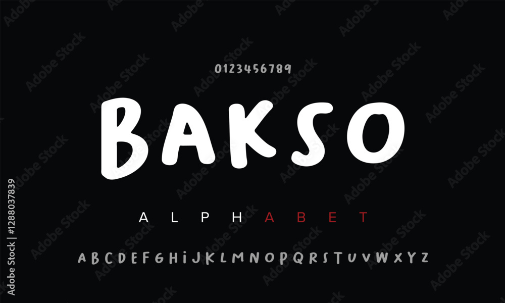 BaksoSapi Vector font alphabet with two sets of letters BaksoSapi Vector font alphabet with two sets of letters