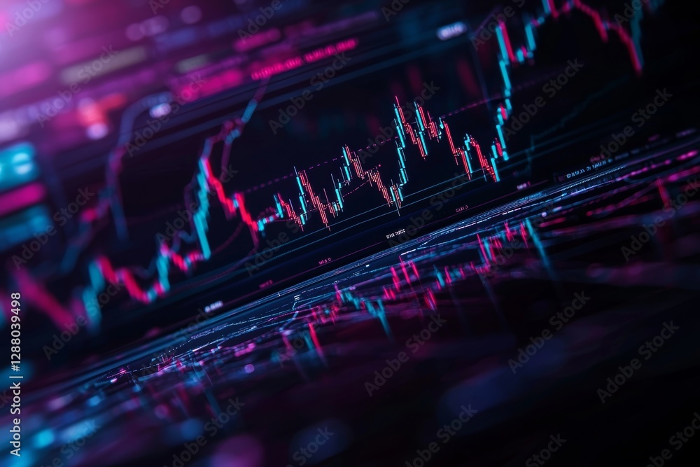 Fototapeta premium Comprehension of stock market increase, entrepreneurial investments, and information analysis, displayed with digital images, figures, and gauges on a hazy cerulean background