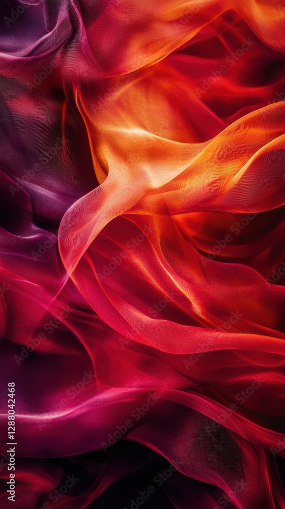 Obraz premium Vivid abstract waves of red and orange flowing textures