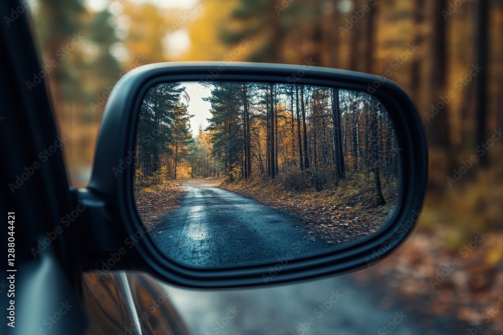 Driving through autumn forests a scenic journey reflecting nature's beauty Driving through autumn forests a scenic journey reflecting nature's beauty