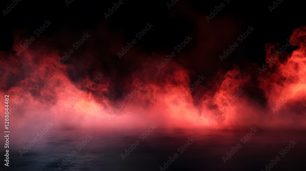 Naklejka premium Vibrant abstract waves, swirling red and black hues creating a bold display, ideal for backgrounds or creative designs.