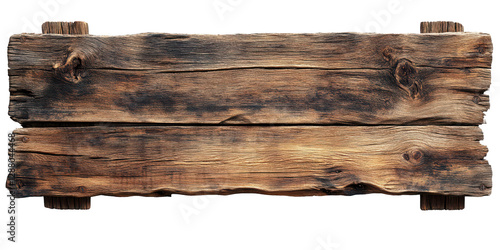 Rustic Weathered Brown Wooden Planks Horizontal Texture Isolated on Transparent Background