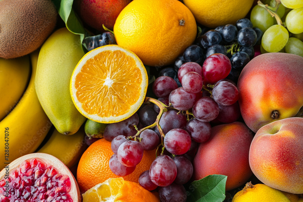 Aesthetic composition of organic fruits in eco-style Aesthetic composition of organic fruits in eco-style