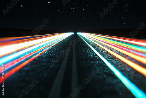 An abstract background of futuristic technology with a design of light lines can be found in stock