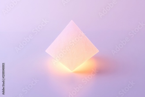 Softly glowing geometric shape casts gentle light in serene past