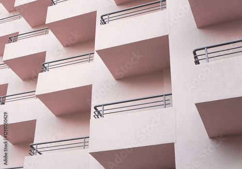 Obraz na plátně There are many balconies closeup